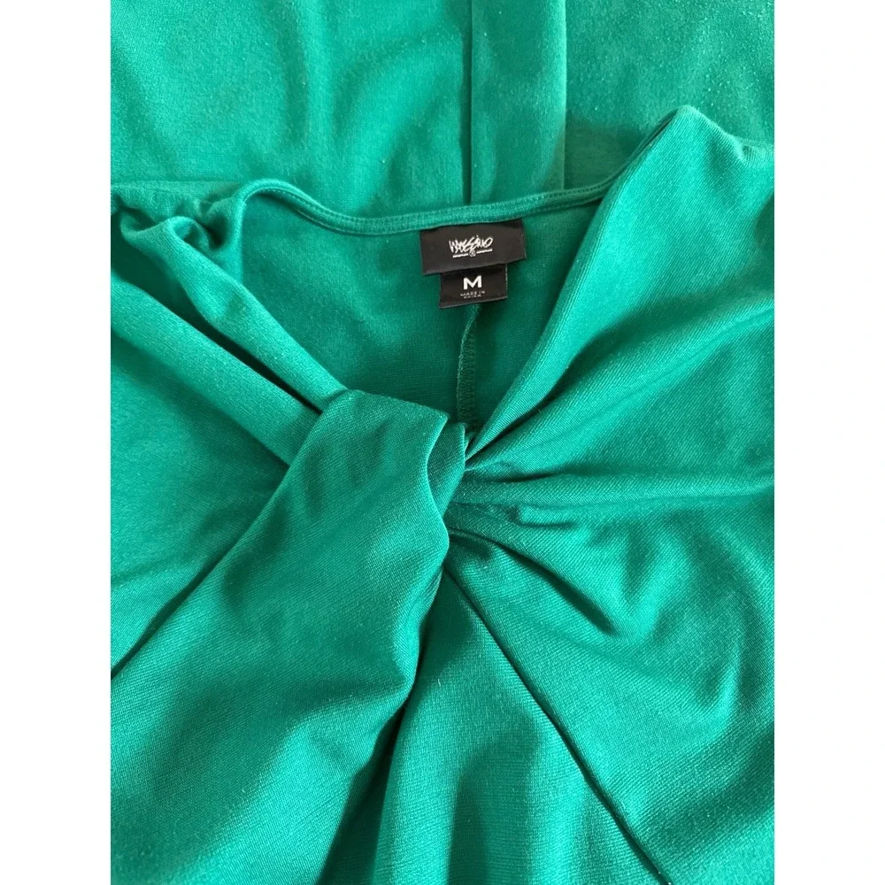 Missinmo Women's Green Neck‎ Twist Sheath Dress Size Medium